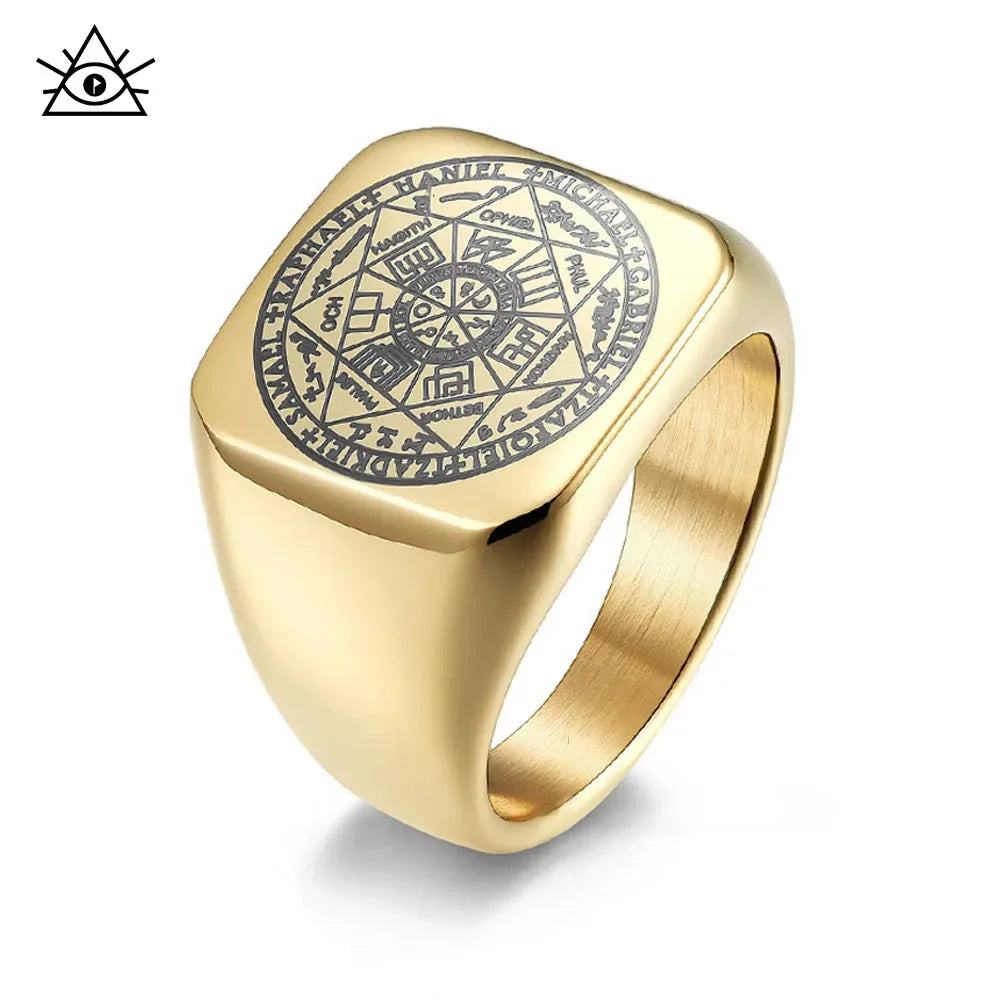 The Seals of The Seven Archangels Rings Protection Amulet Seal Solomon Kabbalah