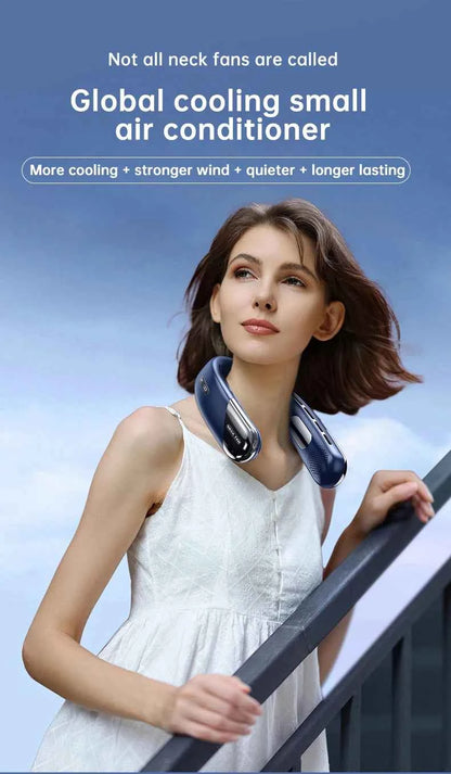 Portable Neck Fan 10000mAh Mini Bladeless Silent Neckband Fan USB Rechargeable 3 Speeds Mute Wireless Electric Neck Cooler Fans