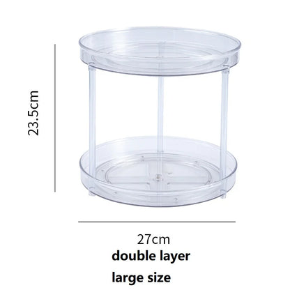 360 Rotation Cabinet Turntable Organizer Storage Spice Rack Drink Cosmetic Storage Rack PET Kitchen Turntable Bathroom Tray - AMULET RING STORE