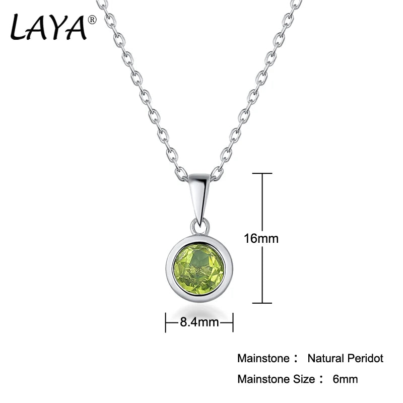 LAYA 925 Sterling Silver Natural Amethyst Bezel Setting Pendant Necklace For Women Original Fashion Jewelry 2025 Trend