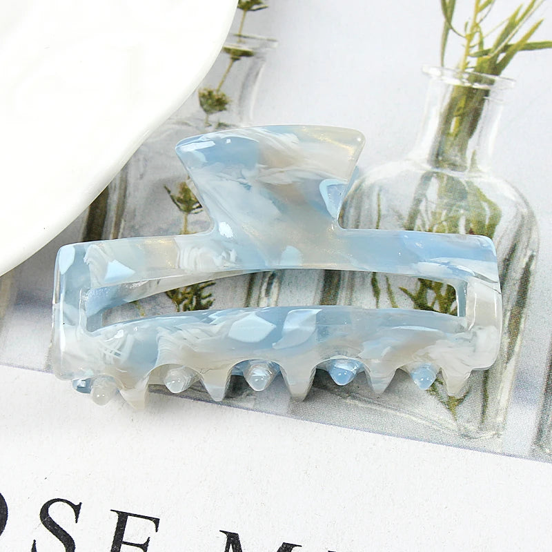 Mini Women's Hair Clips Colorful Geometric Hollow Crab Claw Clip Acetate Leopard Print Fashion Girls Hairpin Hair Accessories - AMULET RING STORE