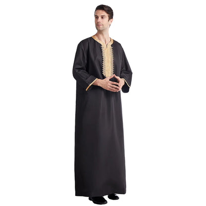 Middle Eastern Style Arrival! Spring-Summer Short-sleeve Embroidered Robe, Large-size Men's Ethnic Clothing for Ultimate Comfort