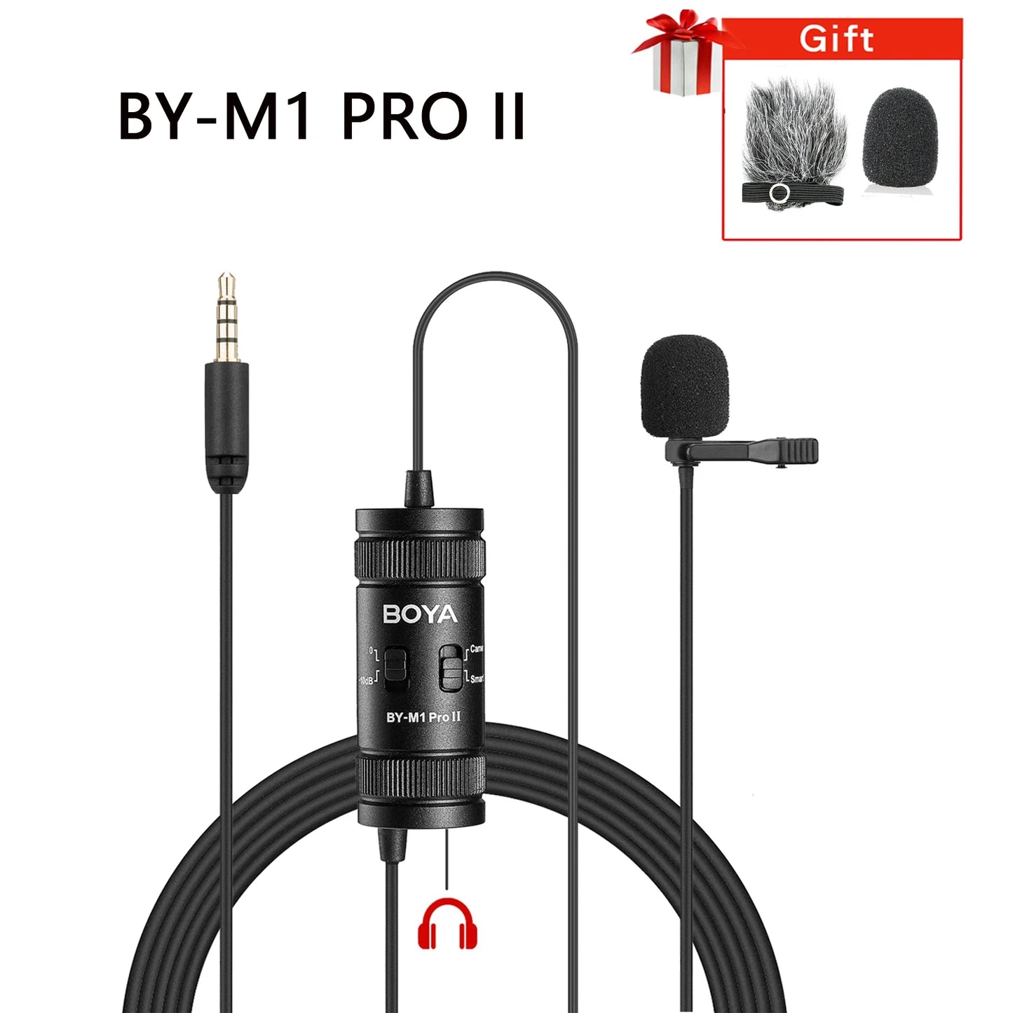 BOYA BY-M1 Condenser Lavalier Lapel Clip-on Microphone 3.5mm TRRS 6M Mic For PC iphone DSLR Camera YouTube Recording Streaming