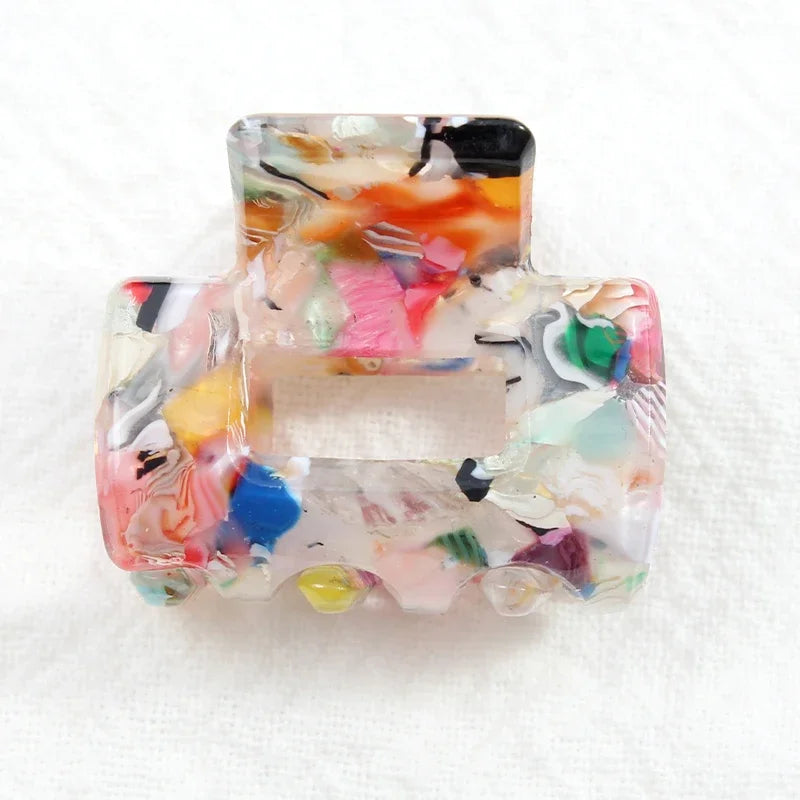 Bgffuy Leopard Korea Acetate Hollow Colorful Mini Hair Claws Crab Hair Clips for Child Girls Hairpins Hair Accessories Barrettes