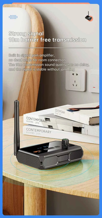 Bluetooth 5.3 Audio Receiver USB U-Disk Play Stereo Wireless Adapter R/L 2 RCA/3.5MM AUX/Optical Fiber Jack For Car Kit Speaker