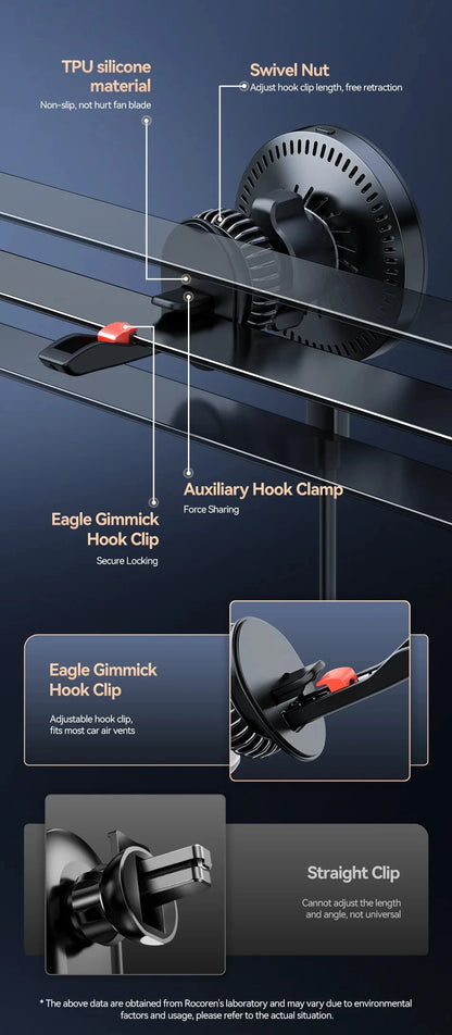 Rocoren Magnetic Car Phone Holder Fast Charging Wireless Charger With RGB light Magnet Car Stander For iPhone 15 14 13 Pro Max