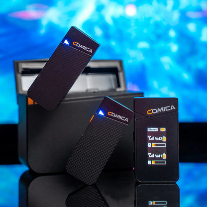 COMICA Vimo C 2.4G Mini Wireless Lapel Microphone with Charging Case, for Smartphone Camera Podcast Interview YouTube Facebook