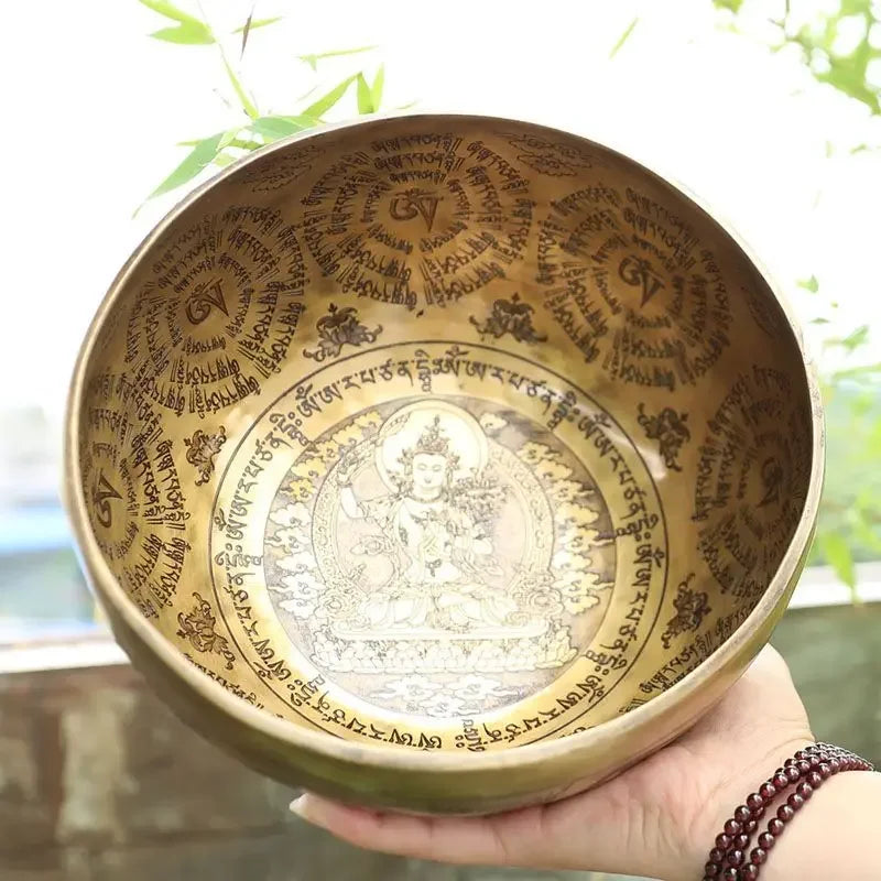 Handmade Nepal Bowls Bronze Tibetan Singing Bowls Heart Chakra Sound Healing Spiritual Instruments Meditation Pretty Bowl Set - AMULET RING STORE