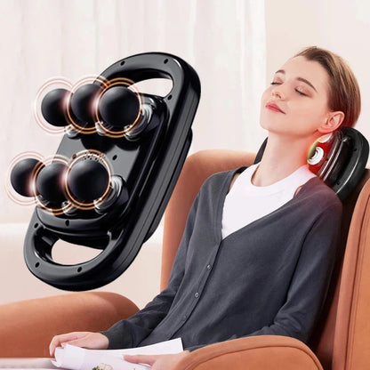 Fascia Gun Six Heads Massage Gun Deep Tissue Muscle Relaxation Body Neck Pain Relief Cervical Spine Massager