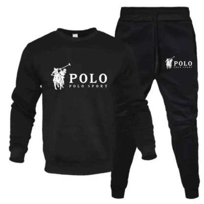 A two-piece set of men's round-neck pullover and jogging pants for autumn and winter fashion fitness outdoor casual sportswear