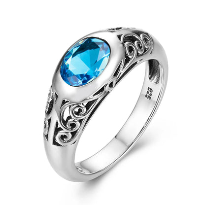 Retro Real 925 Sterling Silver Peridot Rings For Women 6*8mm Oval Gemstones Wedding Enagement Famous Brand Jewelry