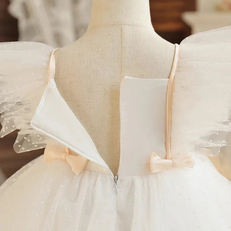 Wedding Birthday Dress for Flower Girls Kids Elegant Party Sequins Tutu Christening Gown 3-8 Yrs Children Formal Pageant Clothes - AMULET RING STORE