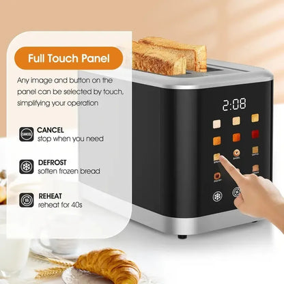 Beinilai Smart Digital Bread Toaster with Touch Screen LCD Display 6 Bread Types 6 Shade Settings, 1.5" Wide Slot bread maker - AMULET RING STORE