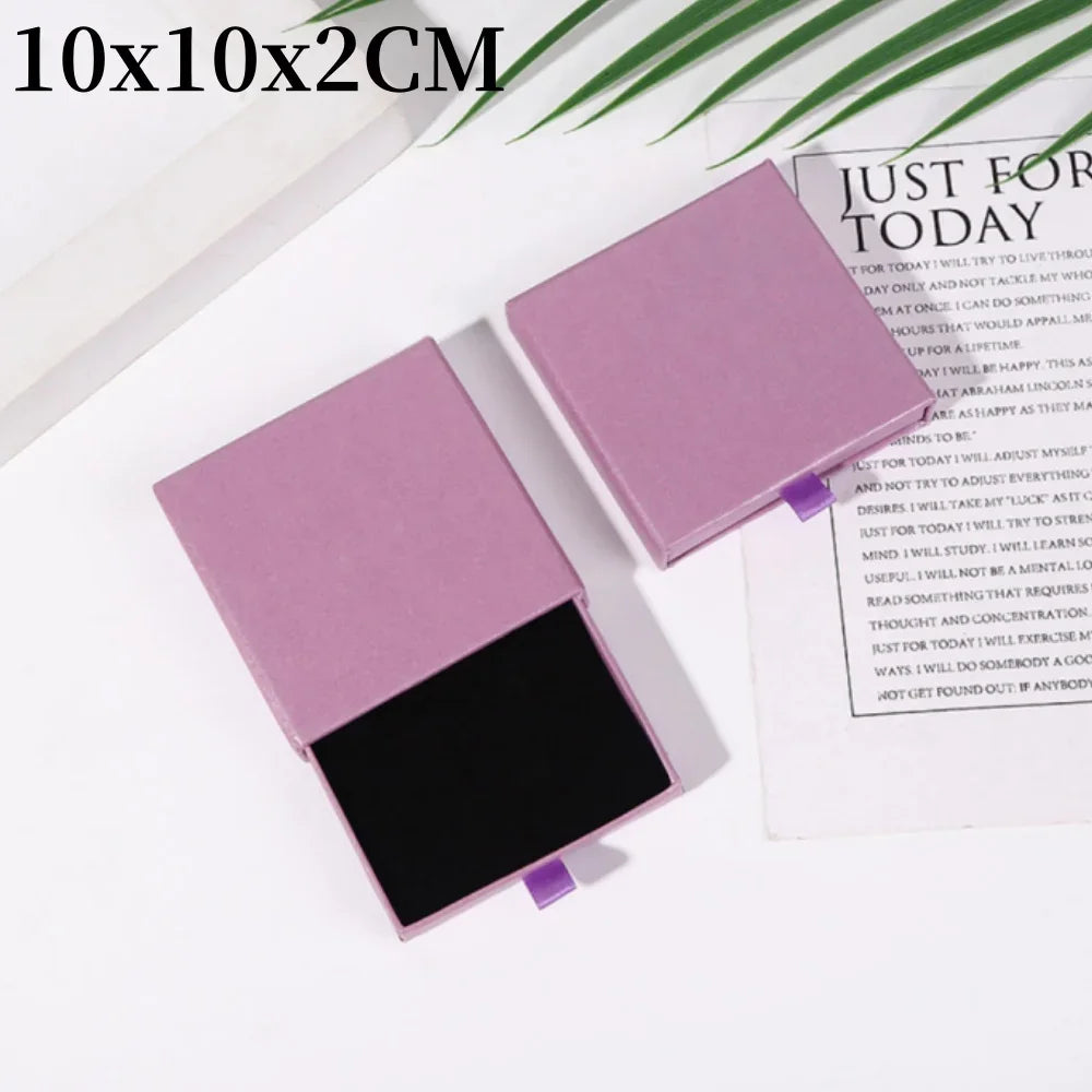 1Pc Thick Kraft Paper Drawer Jewelry Box With Sponge Greet Card for Necklace Bracelet Ring Gift Box Jewelry Packaging Box Joyero - AMULET RING STORE