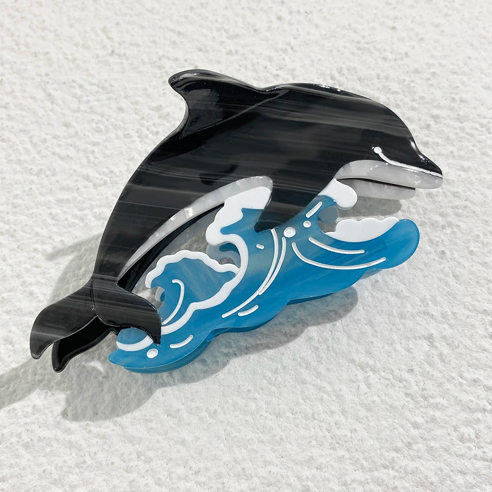 Creative Funny Acetate Tortoise Sturgeon Fish Shark Hairpin Oversize Marine Animal Barrettes Thick Hair Clip Claw Accessories - AMULET RING STORE
