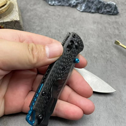 BM 535/533 Folding Knife with Shaft Lock - High Hardness S35V Blade Carbon Fiber Handle - Men Must Have Outdoor Men's Gift