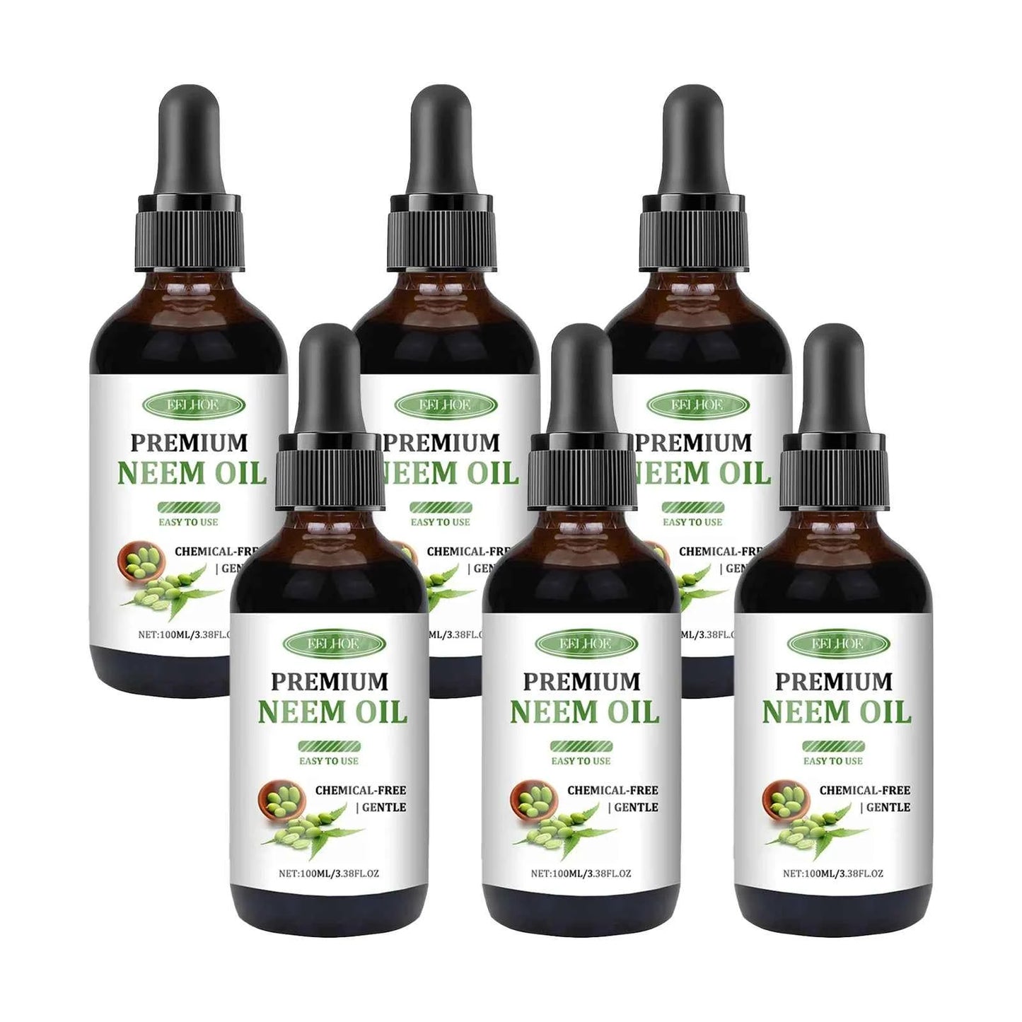 EELHOE 100ml Neem Oil Serum Cleansing Skin Plump Hair Growth Nail Top Coat Care Multi-purpose Essence Pure Natural Daily Care