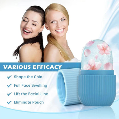 Silicone Ice Roller Face Lifting Contouring Tools Facial Massager Ice Cube Roller Neck Eye Eliminating Eye Bags Beauty Skin Care