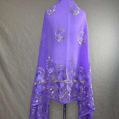 Sale 2025 New Dubai Islam Embroidered Shawl Soft Wool Jersey Hijab for Muslim Women Long Style New African Net for Spring Summer - AMULET RING STORE