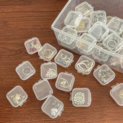Mini Square Transparent Plastic Small Boxes Pill Jewelry Storage Case Finishing Container Storage Small Pill Box Earplug Box - AMULET RING STORE
