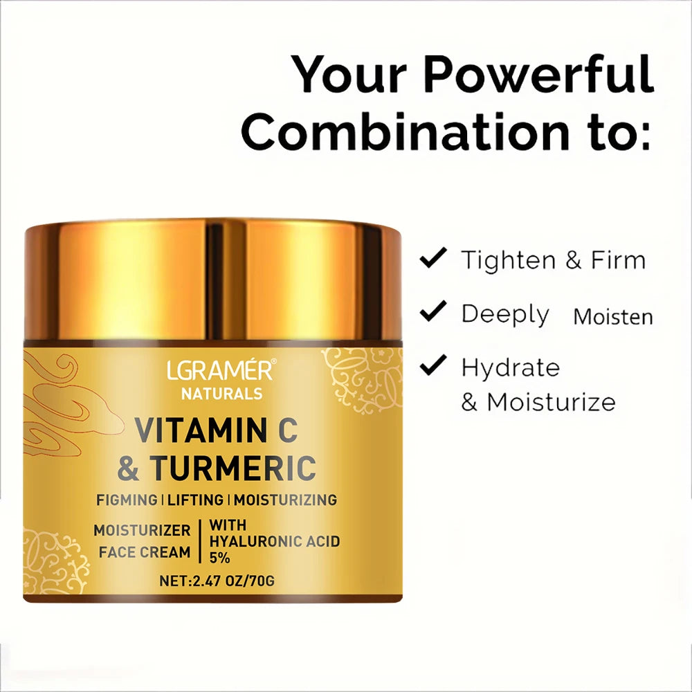 Turmeric Vitamin C Face cream Retinol Moisturizing Firming Hyaluronic Lightening Repairing Smooth Skincare Whitening Creams - AMULET RING STORE
