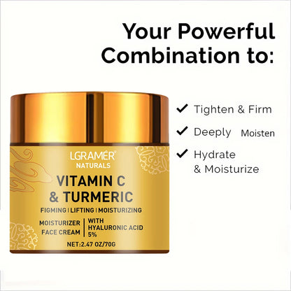 Turmeric Vitamin C Face cream Retinol Moisturizing Firming Hyaluronic Lightening Repairing Smooth Skincare Whitening Creams - AMULET RING STORE