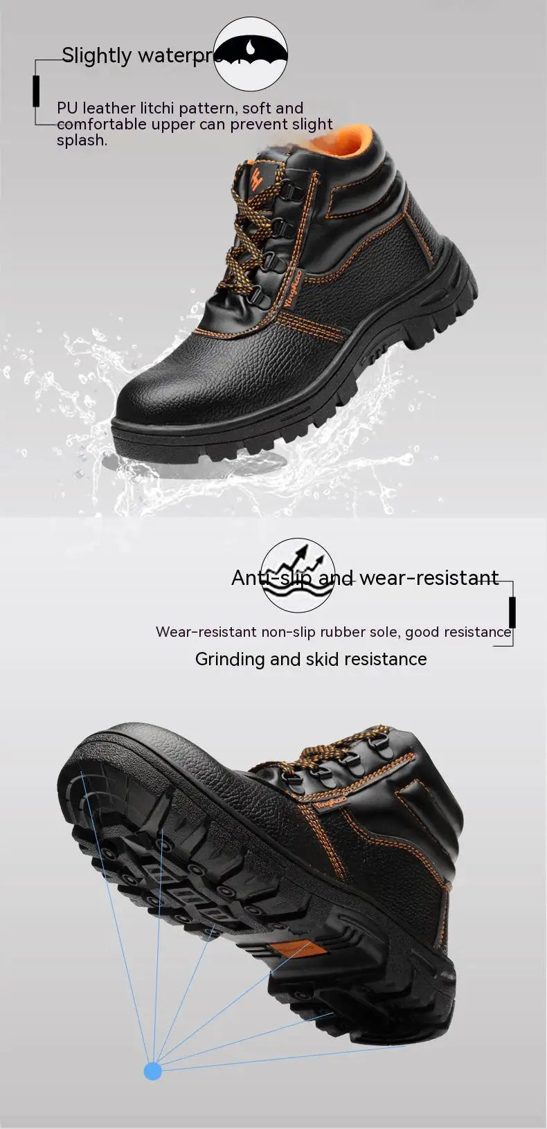 Wear-resisting Men Work Safety Boots Anti-smash Anti-puncture Work Sneakers Waterproof Boots Indestructible Protective Work Boot - AMULET RING STORE
