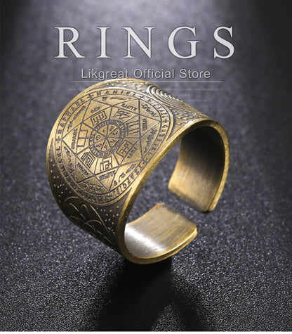 LIKGREAT Six Pointed Star Seal of Solomon Ring