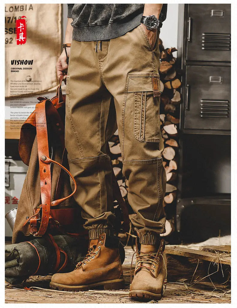 ARENS Techwear Cargo Pants Men Black Cargo Trousers Male Vintage Japanese Streetwear Hip Hop Pockets Casual Safari Style Loose