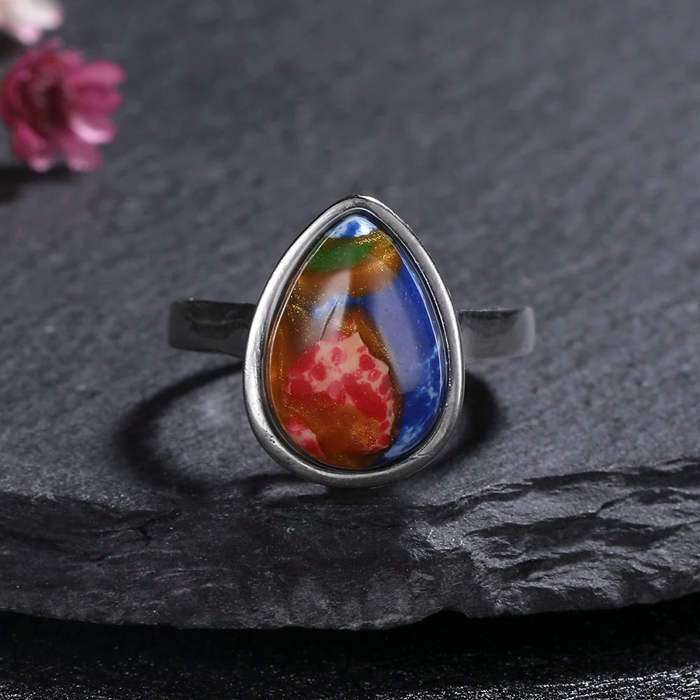 Vintage Natural Emperor Stone Ring S925 Silver Retro Hollow Luxury Fine Jewelry Wedding Gift for Women - AMULET RING STORE