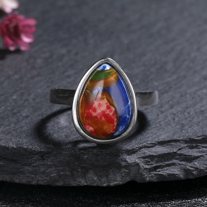 Vintage Natural Emperor Stone Ring S925 Silver Retro Hollow Luxury Fine Jewelry Wedding Gift for Women - AMULET RING STORE