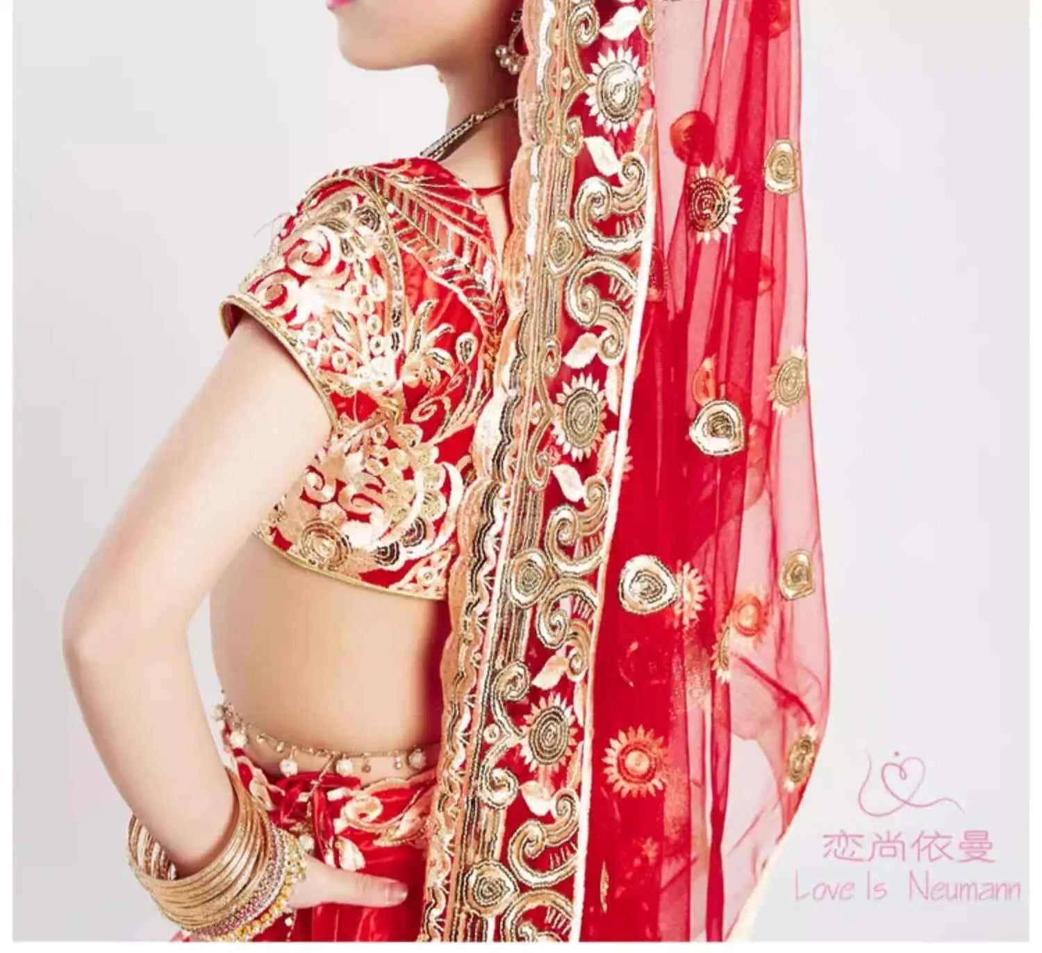 Yiman exotic Indian dance ethnic style children's dance costume, sari embroidery Tang costume, big swing skirt, Lengha set