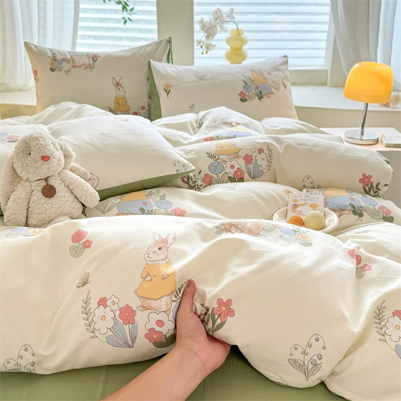 Cute Dog Printed Duvet Covet Set Brown Color Comforter Cover with Pillowcase for Kids Single/Queen/King housse de couette Full - AMULET RING STORE