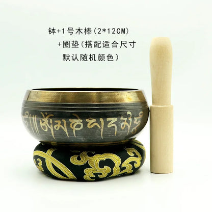 Nepal Singing Bowl Healing Yoga Meditation Portbale Tibetan Singing Bowls Sound Therapy Musical Percussion Instruments - AMULET RING STORE