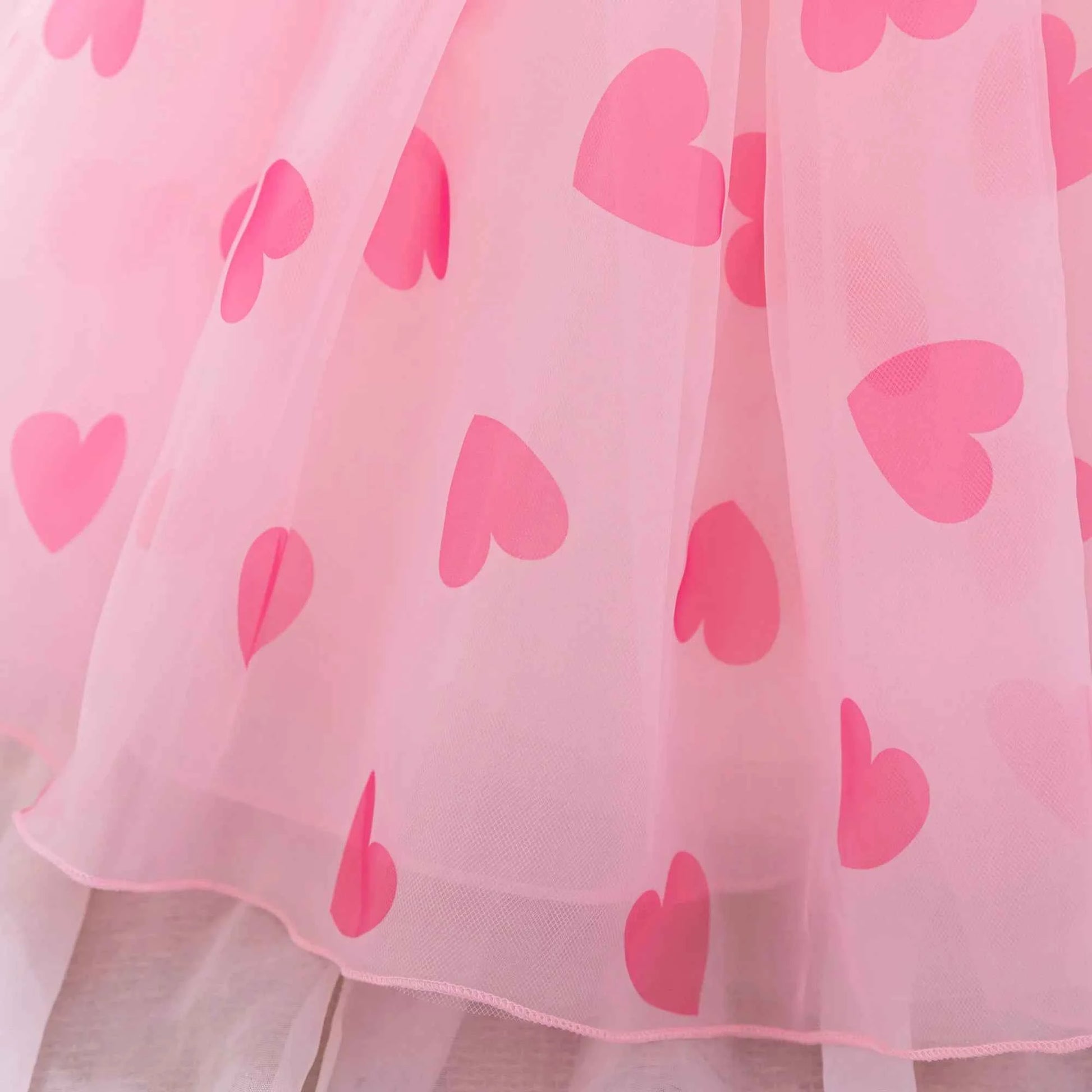 Infant Big Bow Love Print Baby Party Girls Dress Puff Sleeve Pink Tutu 1st Birthday Prom Dresses Girl Wedding Princess Ball Gown