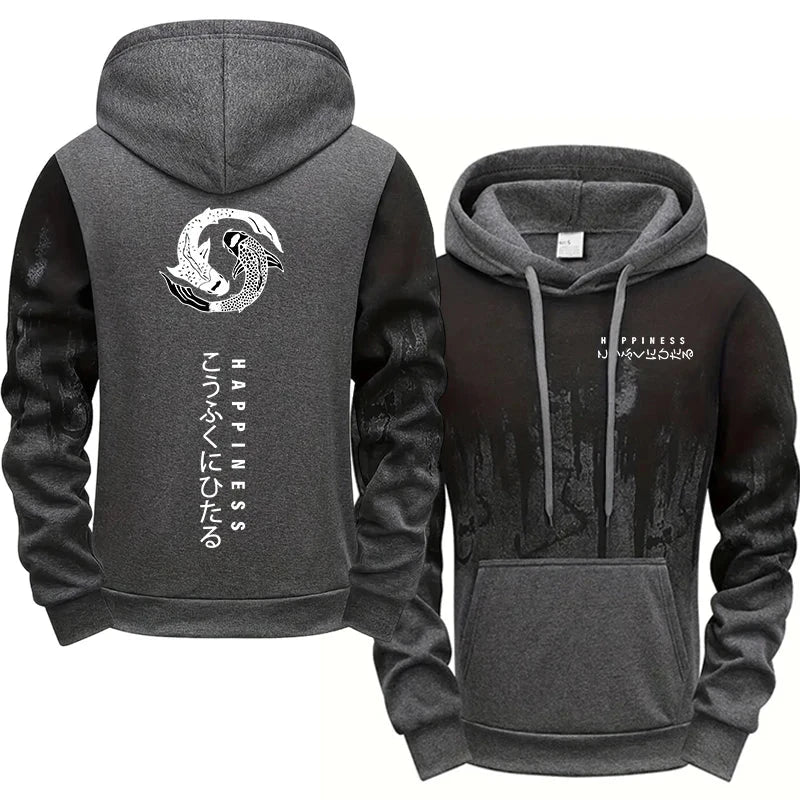 Japanese Fashion Men's Tracksuit Hoodies Sweatpants 2 Piece Set Fall&winter Daily Casual Sporty Jogging Suit Urban Trend Outfits - AMULET RING STORE