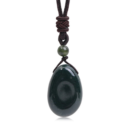 Casual Simple Natural Water Droplet Pendant Necklace Amethyst Opal Obsidian Red Agate Pendant Adjustable Cord Chain Necklace