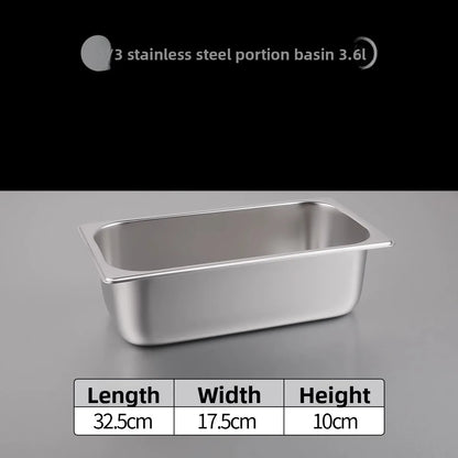Stainl Steel Rectangular Covered Small Seasoning Box Food Container Thermal Rectangular Basin for Restaurant Kitchen - AMULET RING STORE