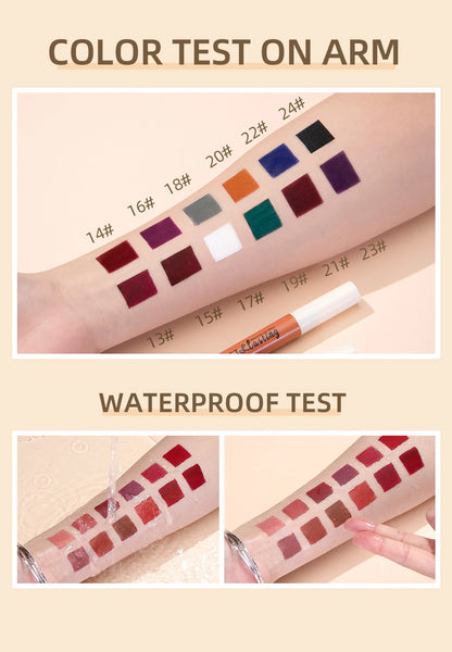 QIBEST Matte Liquid Lipstick Waterproof Long Lasting Velvet Lip Gloss Tint Tube Matte Nude Pigment Red Lipgloss Lips Makeup - AMULET RING STORE