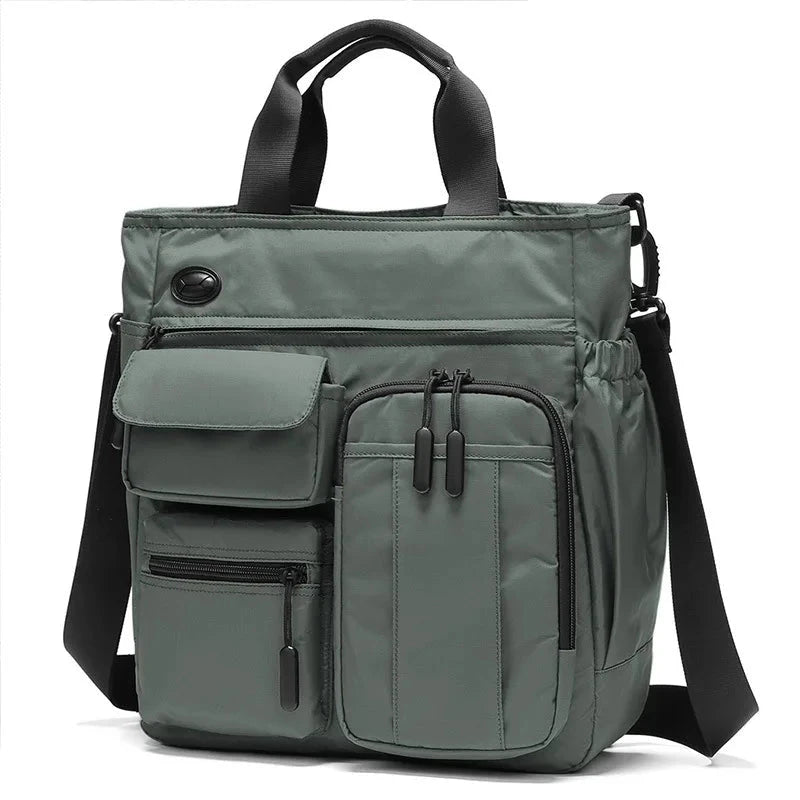 Business Men Shoulder Bag Multilayer Multifunctional Tablet and Document Handbag Diagonal Cross bag Leisure Briefcase