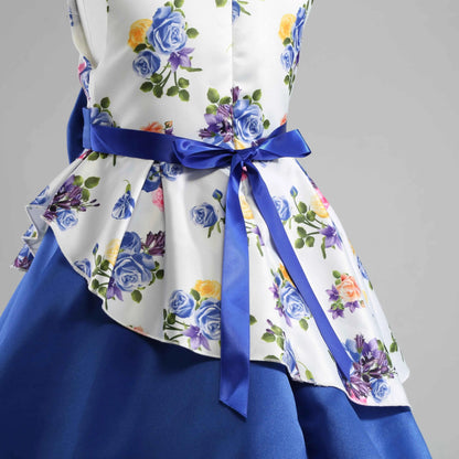 2025 New Girls' Dress - Sleeveless Bow Peplum Dress - Lace Princess Dress - National Day Party Children's Dress