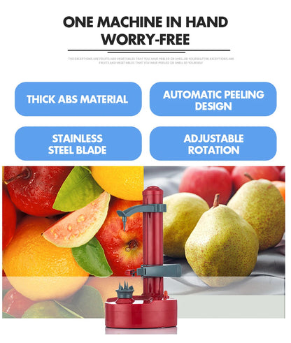 Electric Spiral Potato Peeler Automatic Apple Peeler, Smart Vegetable Fruit Peeler Machine, Kitchen Accessories Peeling Tool - AMULET RING STORE