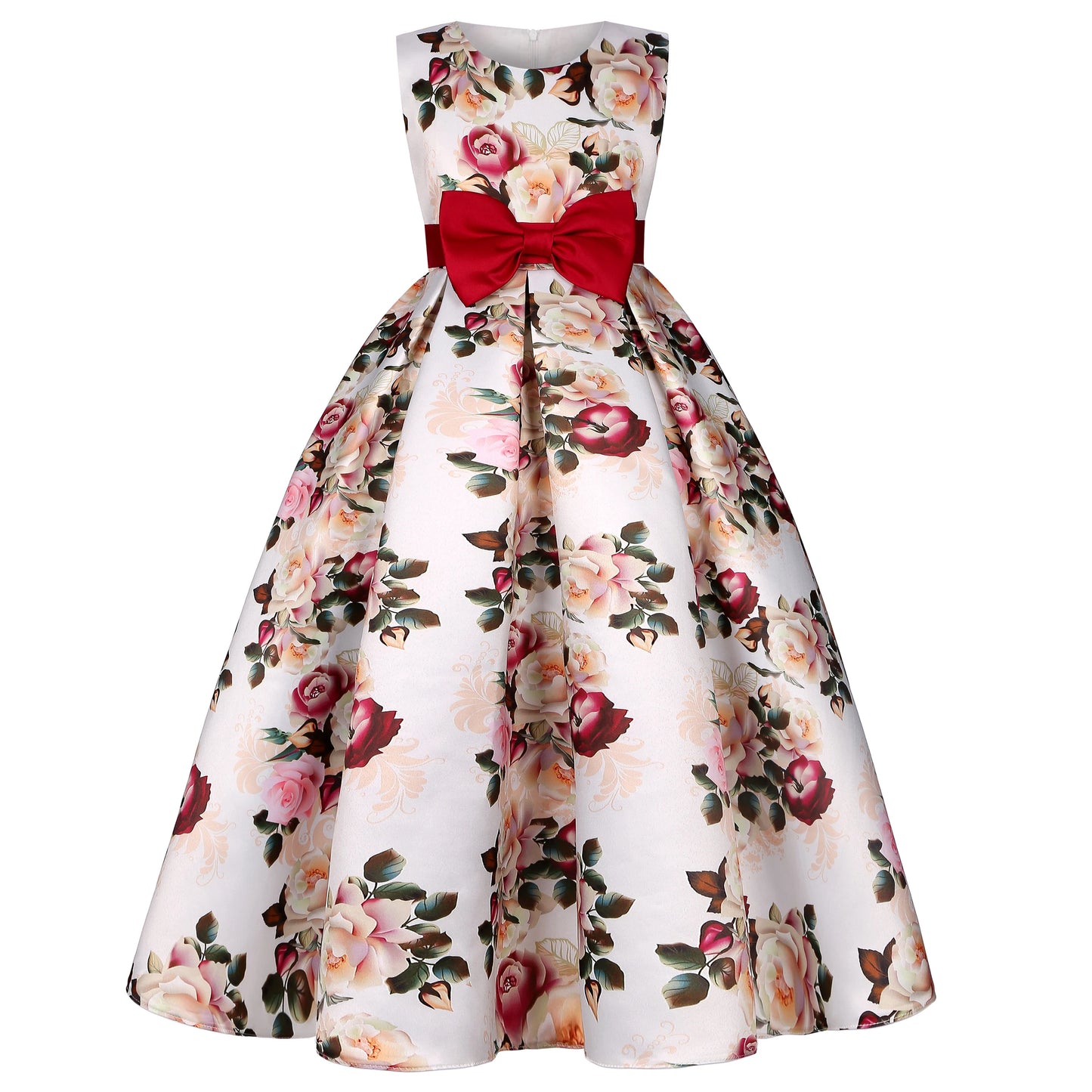New  source Long girls dress printed princess dress dress children catwalk evening dress Cuhk children