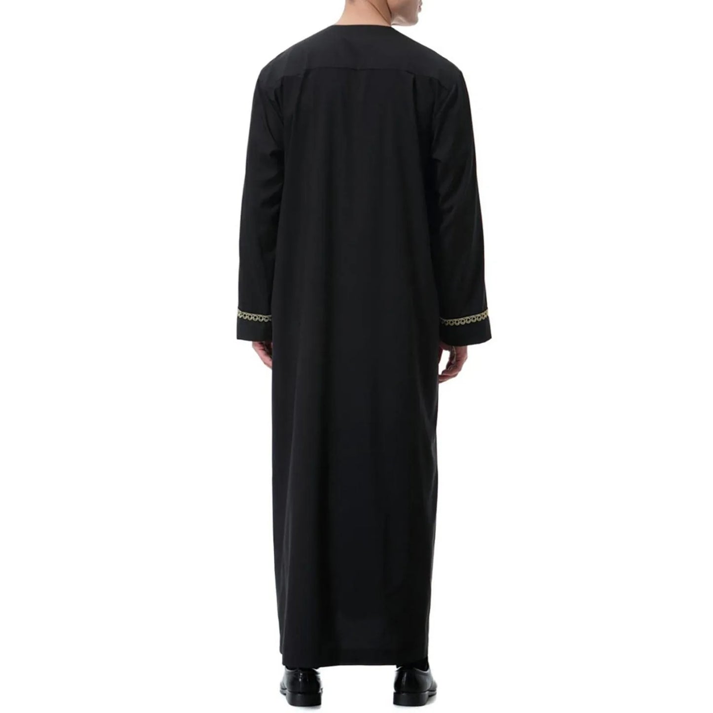 Muslim Fashion Men Jubba Thobes Arabic Pakistan Dubai Kaftan Abaya Robes Islamic Clothing Saudi Arabia Black Long Blouse Dress