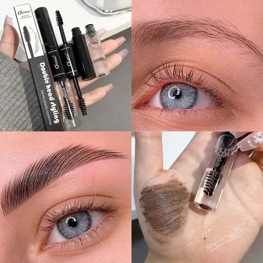 Double-ended Black Brown Dye Eyebrow Styling Gel Waterproof Lasting Wild Brow Tint Wax Transparent Liquid Brows Cream Cosmetics - AMULET RING STORE