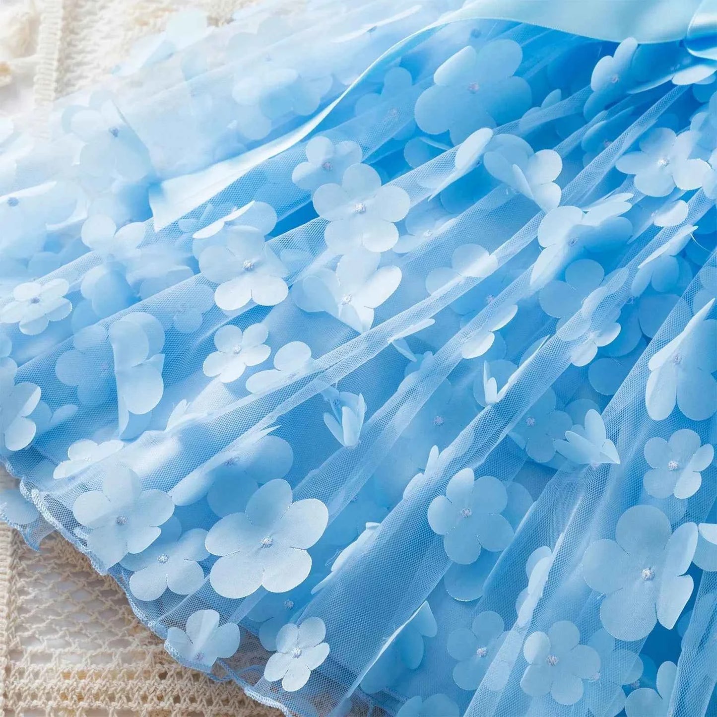 Toddler Baby Girls Clothes Elegant Floral Print Tulle Dress Summer Kids Princess Party Birthday Dress Butterfly Solid Mesh Dress