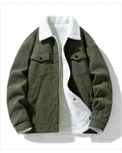 Men's Jackets and Coats Fashion Warm Corduroy Thick Coats 2024 Winter Fashion Men's Coats Down Jackets Men's Cotton Clothing