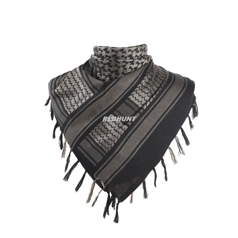 Hot sale Arab Keffiyeh Shemagh Scarf Cotton Winter Shawl Neck Warmer Cover Head Wrap Windproof Tactical Camping Scarf Men Women - AMULET RING STORE