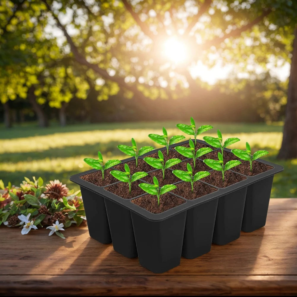 3-1pcs 12 Holes Seedling Starter Trays Silicone Seed Starter Tray Seed Propagation Pot for Gardening Hydroponics Growing System - AMULET RING STORE