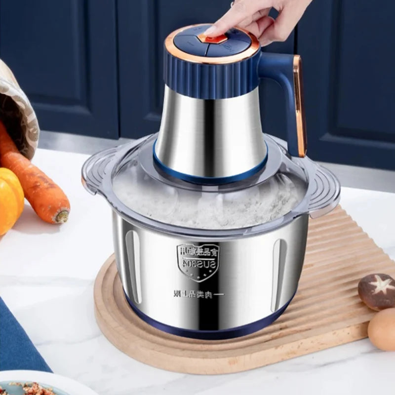 Electric Meat Grinders 5L Food Crusher Stainless Steel Multifunctional Vegetable Slicer Processor Chopper Kitchen Blenders - AMULET RING STORE